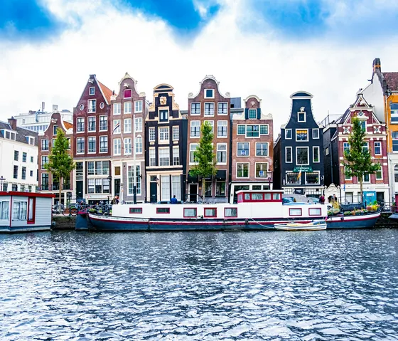 Colourful canal houses in Amsterdam